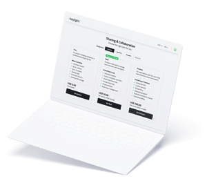 keylight subscription commerce platform pricing page on laptop showcasing composable architecture plans for subscription businesses
